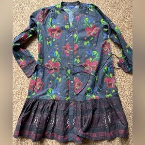 NWoT Anthropology Rose Garden button up dress, shirt size small